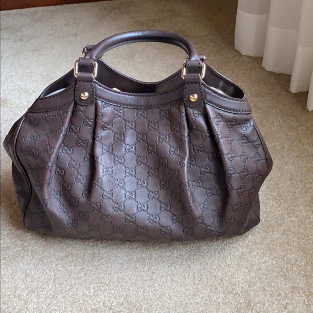 Gucci Dark Brown Logo Shoulder Bag - Picture 3 of 12